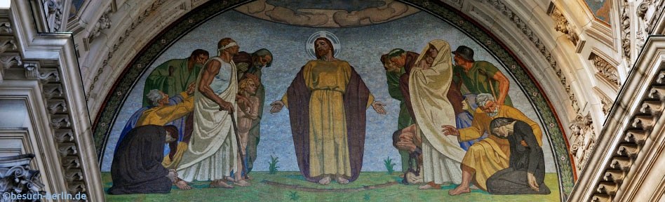 Bild: Berliner Dom,Hauptportal am Lustgarten mit Mosaik, Berlin Cathedral