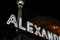 Bild: Bahnhof Alexanderplatz, Leuchtwerbung Schriftzug Alexanderplatz