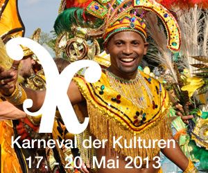 Bild: Logo Karneval der Kulturen und brasilianischer Kuenstler